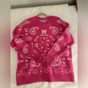 American Eagle Pink Bandana Sweater XS